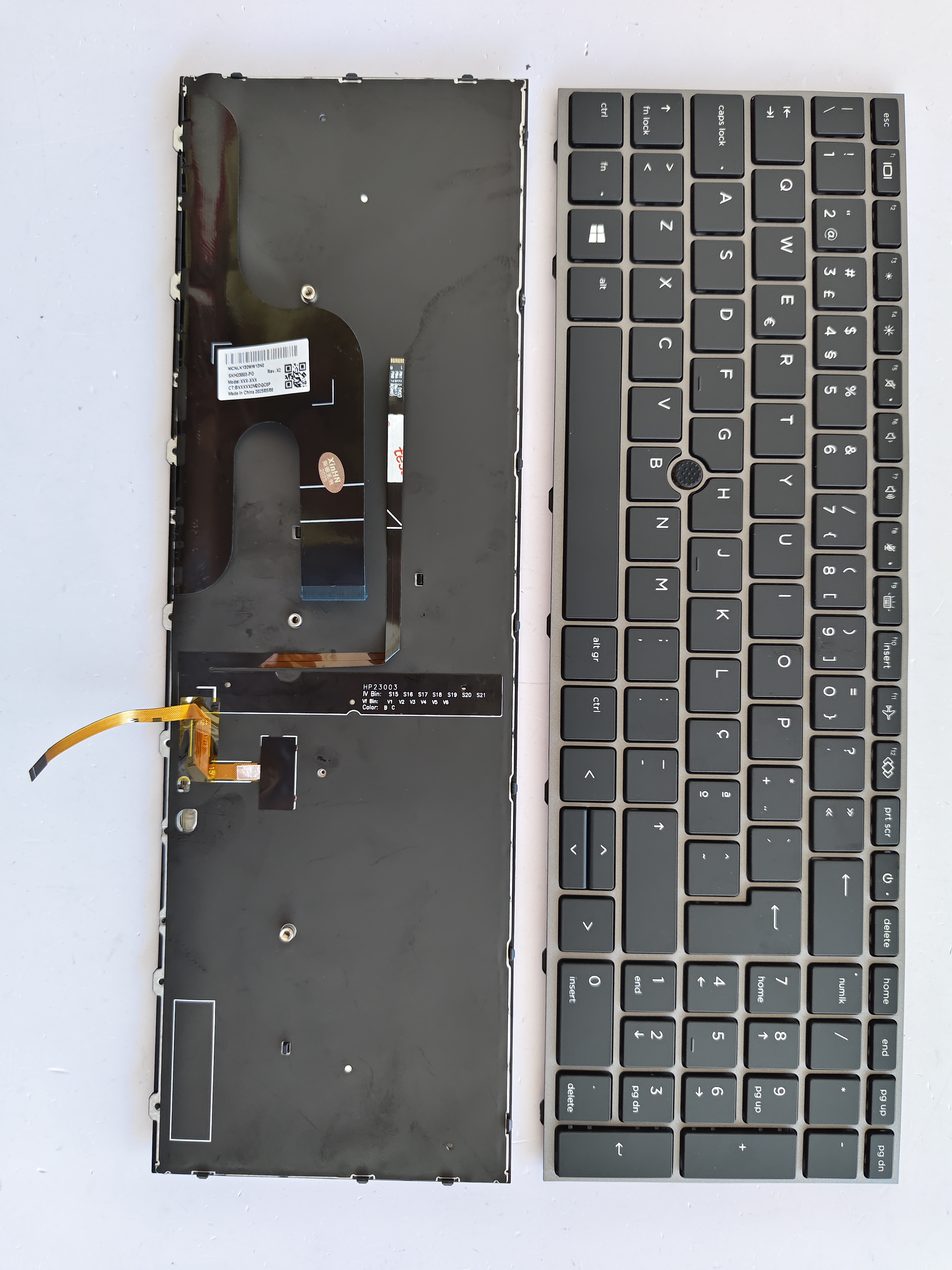 Picture of New Replacement Laptop Keyboard For HP ZBOOK15G7/ZBOOK15G8/ZBOOK Fury 15 G7 G8 SILVER FRAME BLACK With Point Backlit (OEM) PO Layout